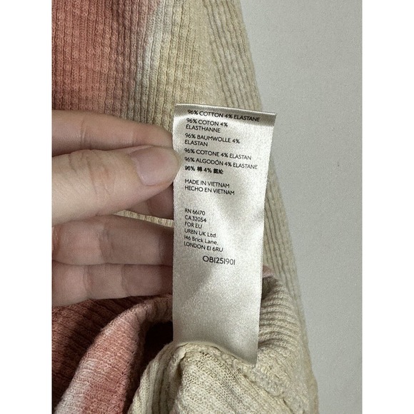 We The Free Top Oversized Tie-Dye Women's Ribbed Dolman Long Sleeve Sz M - Picture 6 of 7